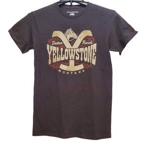 Yellowstone Men`s Brown and Black Short Sleeve Graphic T-Shirt‎ Size S